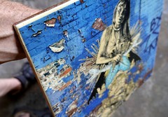 Handmade Swoon Street Art Tile. Grafitti Mural Banksy Obey Streetart unique