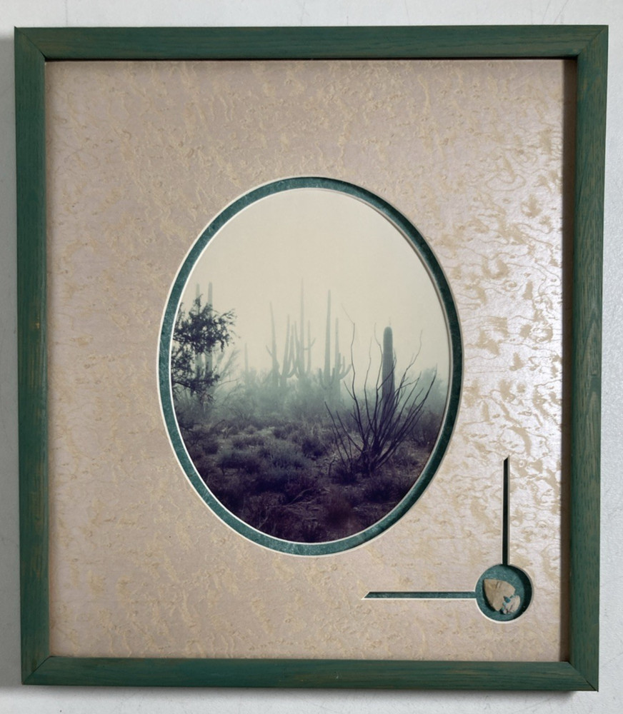 Vintage Original Photography Print Southwestern Saguaro Desert Misty Morning
