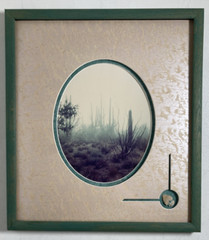 Vintage Original Photography Print Southwestern Saguaro Desert Misty Morning