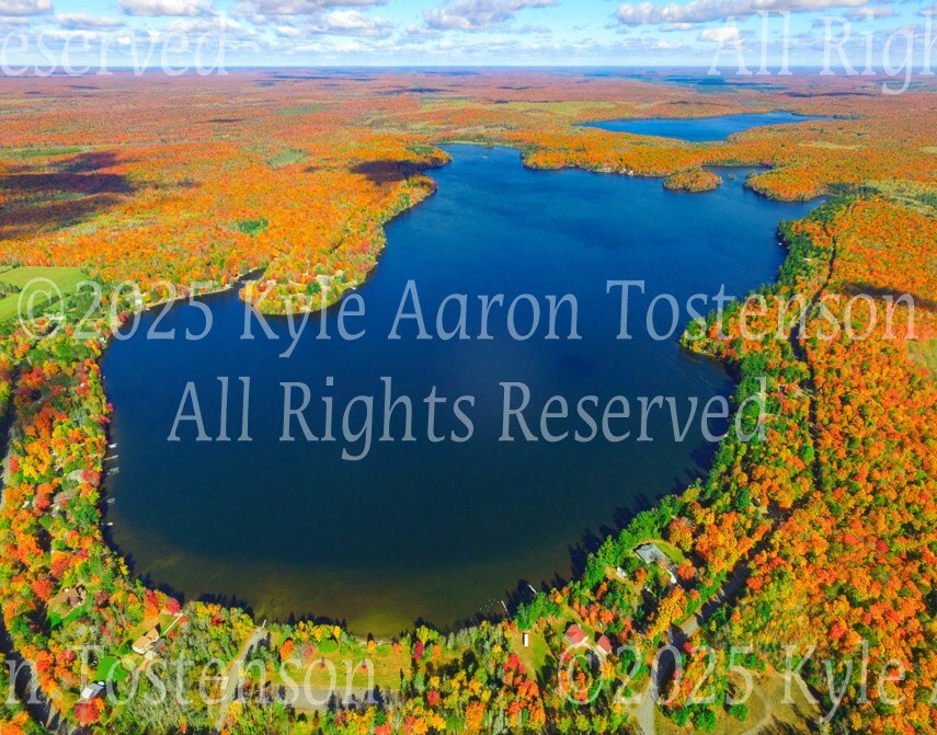 Hagerman Lake, Iron River, Iron County, Michigan, Overhead Photo. Frame Optional