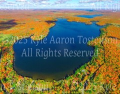 Hagerman Lake, Iron River, Iron County, Michigan, Overhead Photo. Frame Optional