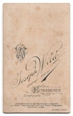 Photograph Joseph Wild, Burghausen, town square, portrait young lady in dress mi