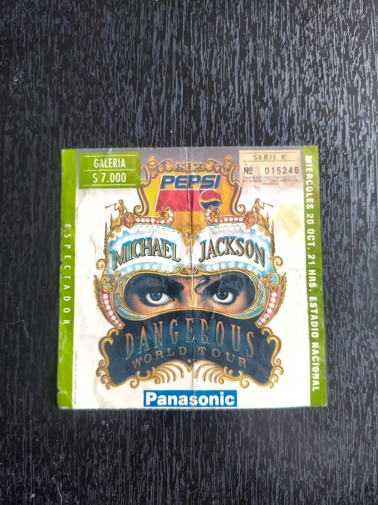 Michael Jackson ORIGINAL CHILE Santiago 1993 TICKET Green RARE