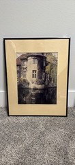 Framed Architectural Color Photograph of Historic Building by Water
