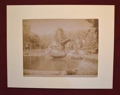Vintage Photograph of a Fountain at an Italian Villa, Sepia Wash