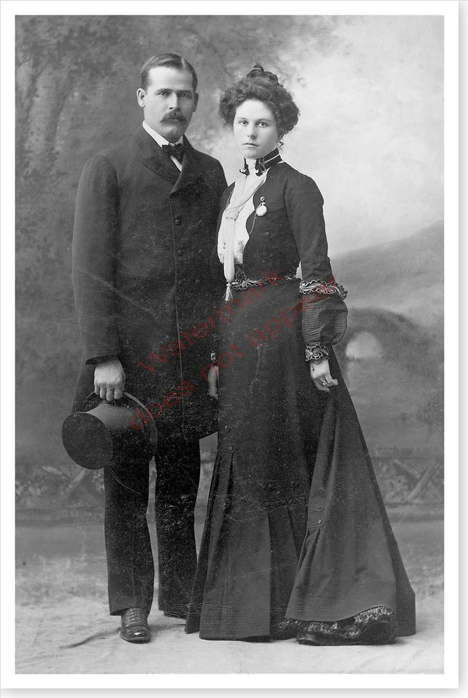Wild West Outlaw Sundance Kid Harry Longabaugh W/ Etta Place Silver Halide Photo