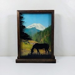 Vintage 1978 Wallace Berrie Shadow Box Silhouette Of Horse – Nature Themed Art