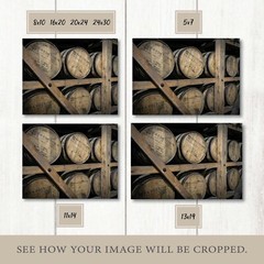 Bourbon Barrels Wall Art, Distillery Photo Print, Whiskey Art, Man Cave Decor