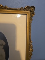 Vtg Victorian Baby Framed Cameo Picture Ornate Gold Syroco Style Frame