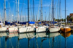 Sailboats Sicily seascape fine art office wall art Blue sky water Mediterranean