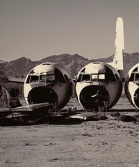 VINTAGE AIRCRAFT /AIRPLANE SALVAGE SCRAPYARD SURREAL LANDSCAPE PHOTOGRAPH