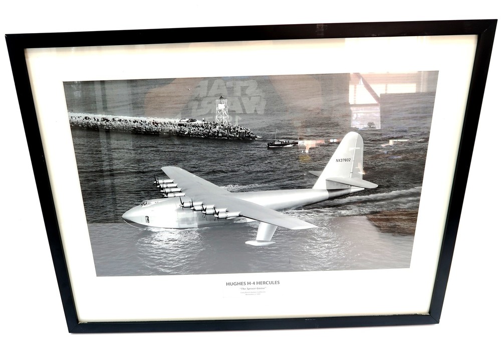 HUGHES H-4 HERCULES «The Spruce Goose» Framed & Matted Photograph 25.5″ x 19.25″