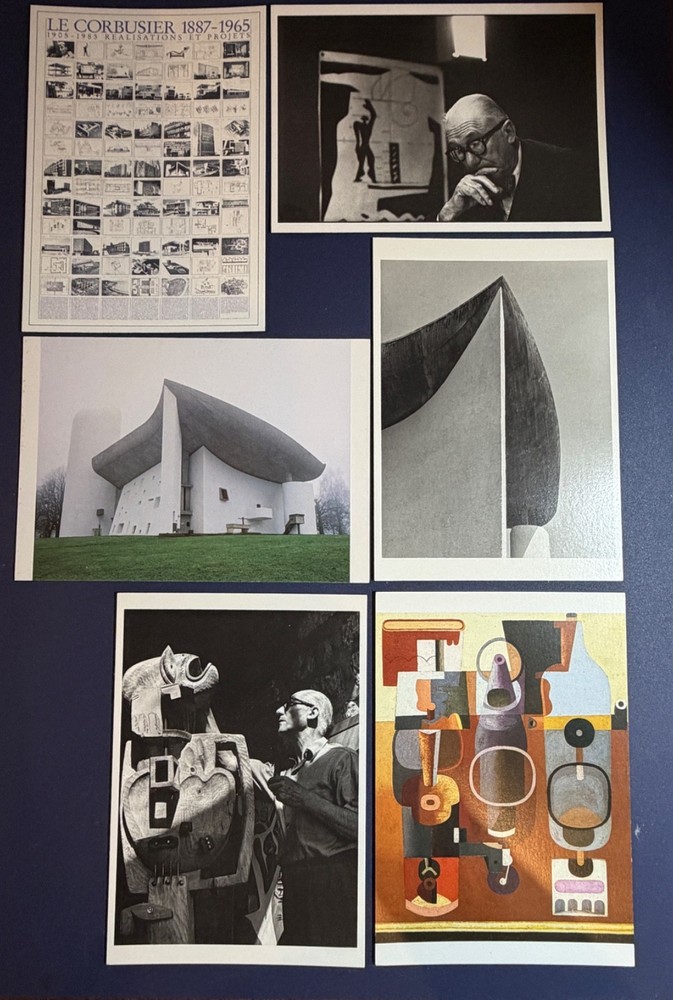 Le Corbusier 6 Postcards Portrait Ronchamp Sculpture Painting France Germany