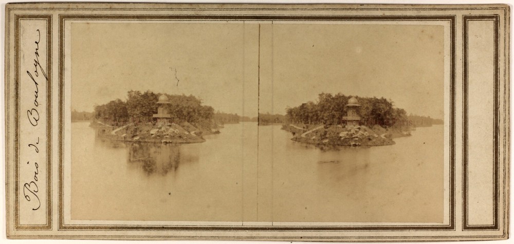 France Paris Wooden Boulogne c1858 Stereo Photo Vintage Album