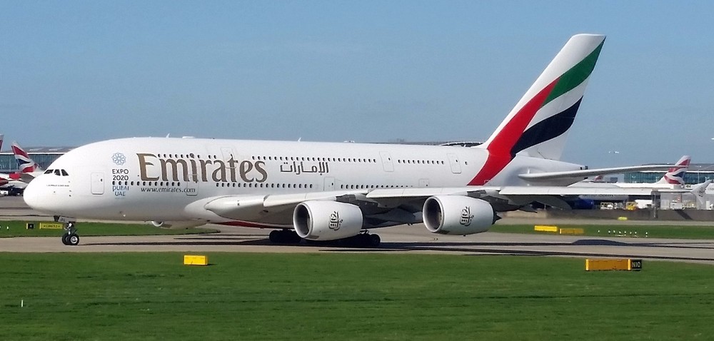 Airbus A380 at London Heathrow (Emirates)