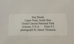 JAMES THOMSON SIGNED PRINT PHOTO GRAND CANYON SUNSTREAK S. RIM 10″x 8″ MATTED