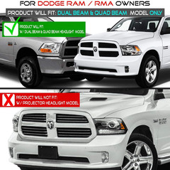 – for 2009-2018 Dodge Ram 1500 10-18 2500 3500 Black LED Signal DRL Dual Project