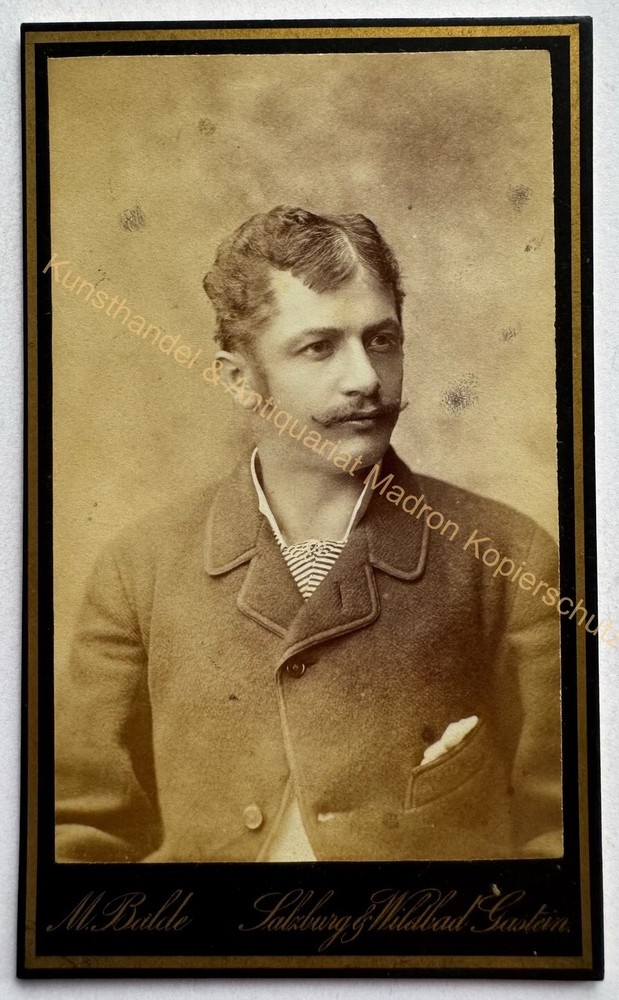 orig. CDV photo photograph picture old Mr. Mann fashion around 1885 Salzburg Balde
