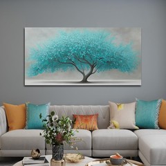 Tree of Life Wall Art for Living Room Bedroom Teal Blue Nature Print Picture …