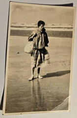 Woman Young Walking On Beach (13.5×8.5) Original Photo