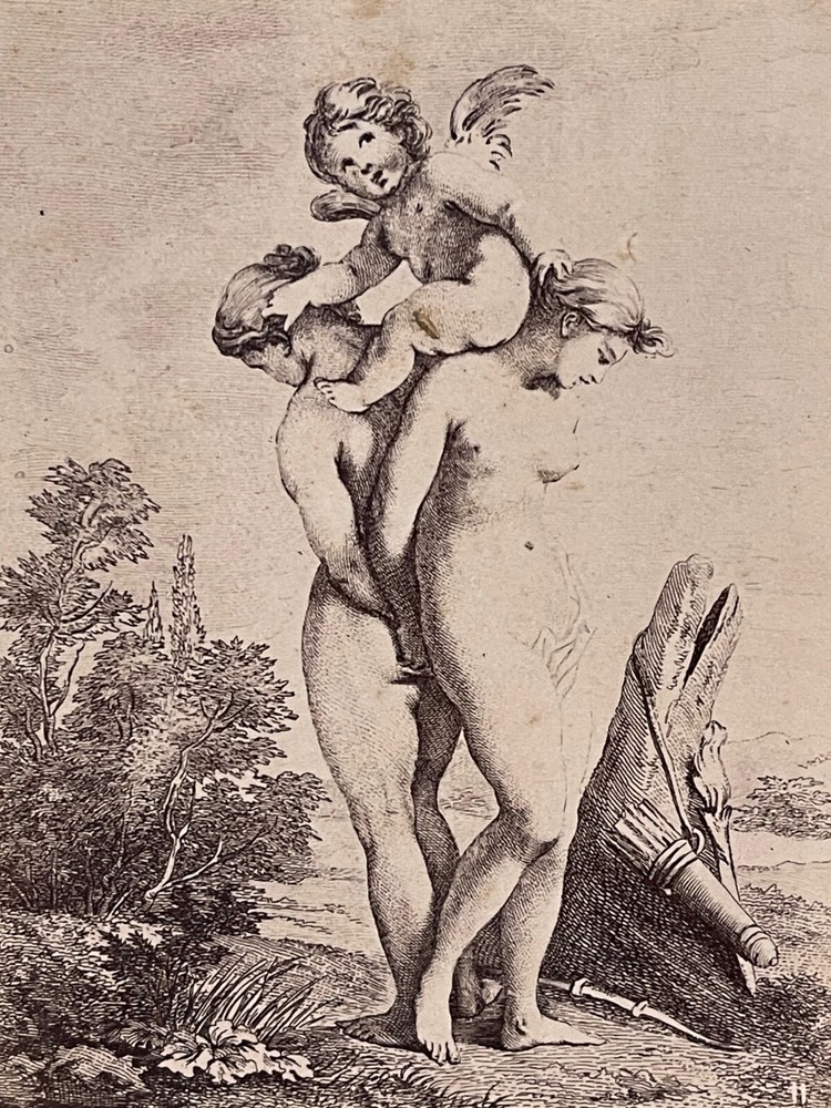 Curiosa Albumen Photograph Engraving François Boucher A. Calavas Paris 1875