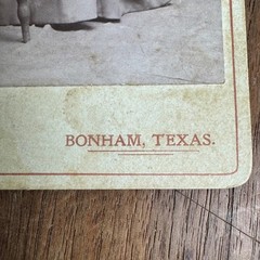Antique Studio Portrait Man & Woman by W. U. Trimble Bonham Texas Cabinet Card