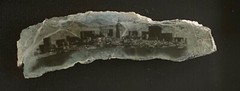Cynthia Biles – San Francisco Skyline on sliced rock, matted and framed 2013