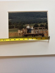 Bill Coleman Signed Amish No 682 AP Matted Photograph Farmers Horse Wagon