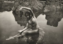 1925 Original MARCEL PAUL MEYS Female Nude Woman Landscape Art Deco Silver Photo