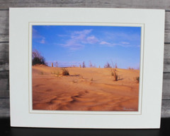 Blue Sky Desert Landscape Horizontal Photograph signed by Suzanne- White Matte