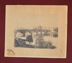 Vintage Photograph / Print Focusing on a Bridge Crossing a Body of Water