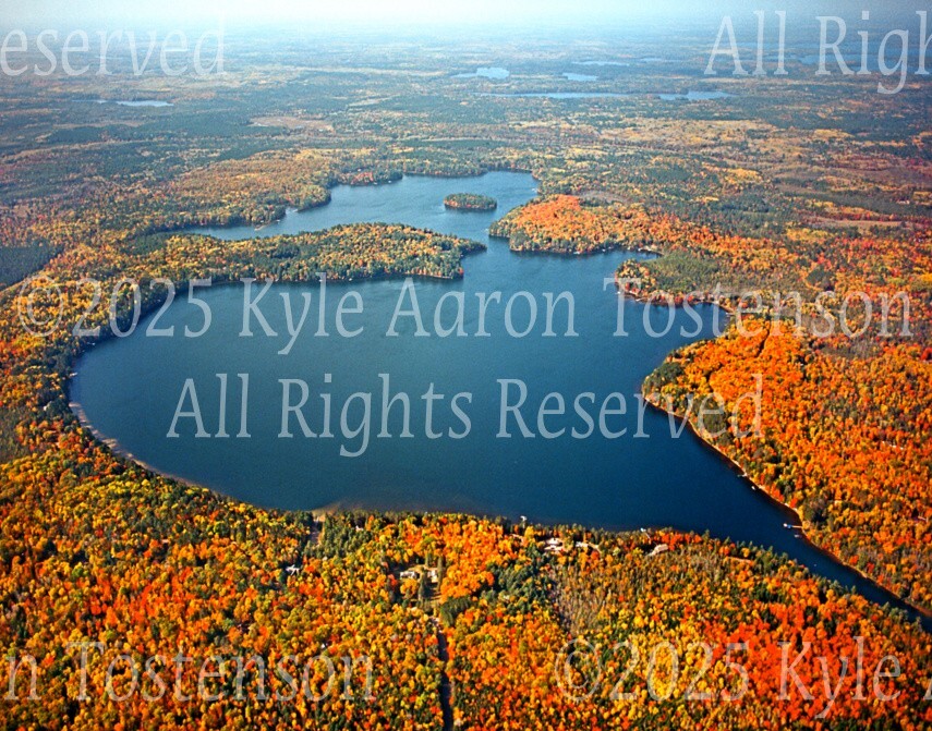 Two Sisters Lake, Newbold, Wisconsin (Oneida Co.) Aerial Photo. Frame Optional.