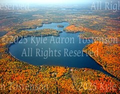 Two Sisters Lake, Newbold, Wisconsin (Oneida Co.) Aerial Photo. Frame Optional.