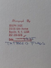 Vintage 1975 Photograph Vietnam Era Art Tattered Flags Signed Joseph Duze USA