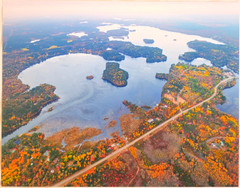 Minong Flowage, Washburn Co., near Minong, Wisc., Overhead Photo. Frame Optional