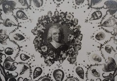 Vintage Photograph of Many Men’s Portraits Building to a Central Portrait