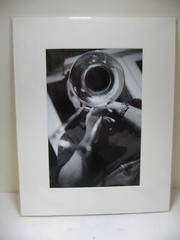 ART PHOTOGRAPHY Man Playing Trombone Matted 9.8 x 6.5 Photo by Larry Santucci