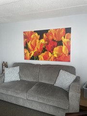 Large Painting Tulip, digital composition made on matte canvas 63×38”