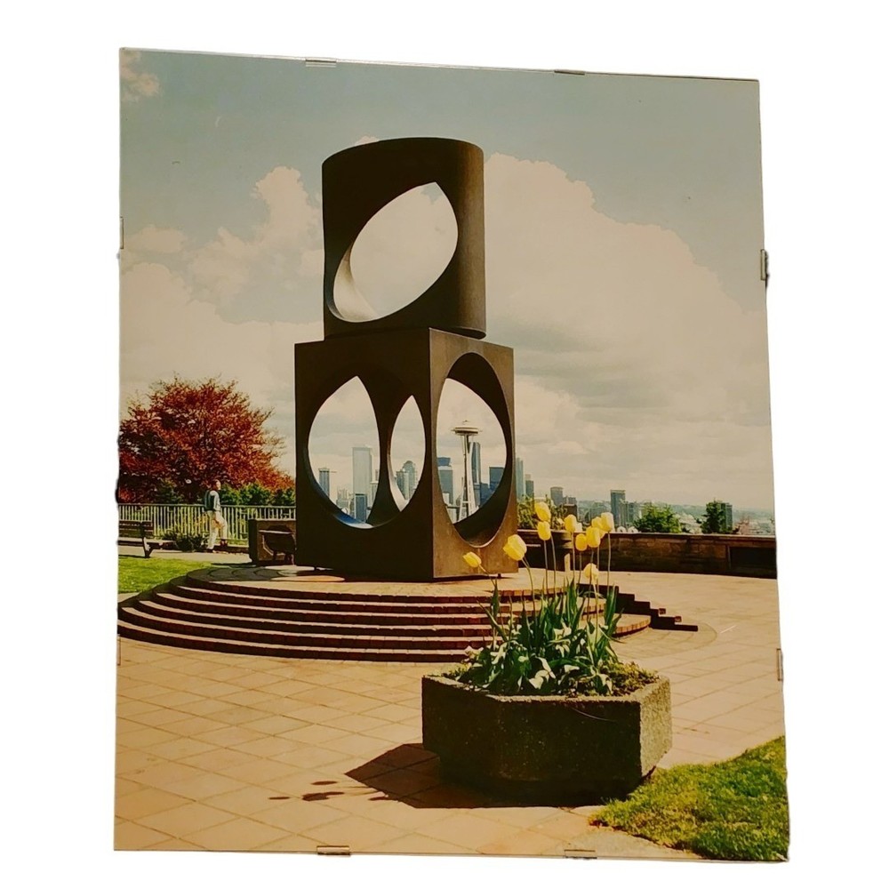 Vtg Changing Form Sculpture Photo Poster 16×20 Seattle Space Needle Kerry Park