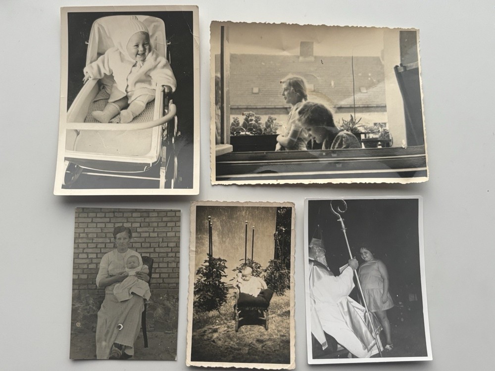 🎁 Mixed Lot 5x Old B/W Photos Children Family ~1930-1960 Vintage Originals ~7×10