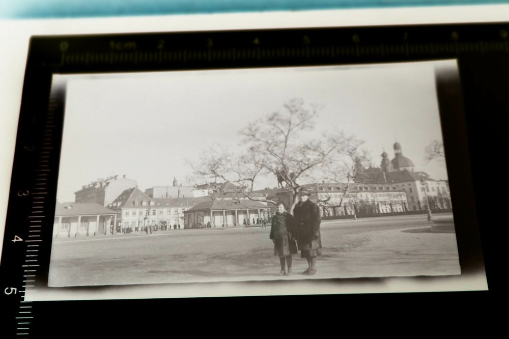 Great old negative – City of Mannheim with Jesuit Church – 1930s-40s?