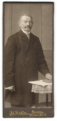 Photograph Ad. Winkler, Görlitz, Berliner-Str. 12, older gentleman with pomadized