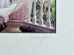 Framed Steve Vaughn Photograph «Key West» Signed Veranda Palm Fronds 11.5×13.75″