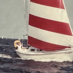 Sailing Photo Framed Vintage Red White Striped Sail Nautical Beach Decor Preppy