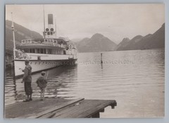 Lake Lucerne Switzerland 1954 – Steamer Dock Angler – Photo 1950s