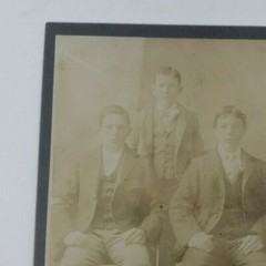 Antique Cabinet Card Photograph- Three teenage boys sitting and standing in suit