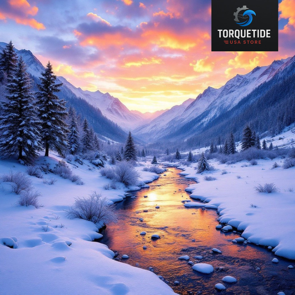 Digital Picture 3D Abstract Image Wallpaper Sunset Snow Mountain Lake Nature