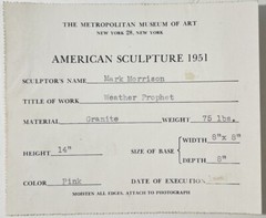 Japanese American Photographer Soichi Sunami Silver Gelatin Photo Of Sculpture