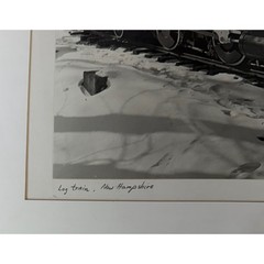 Anthony Cabot Log Train New Hampshire 1988 Signed Photo 20×16 Silver Frame B&W