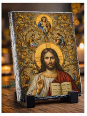 Christ the True Vine Slate Icon – Orthodox Christian Faith & Devotion Gift